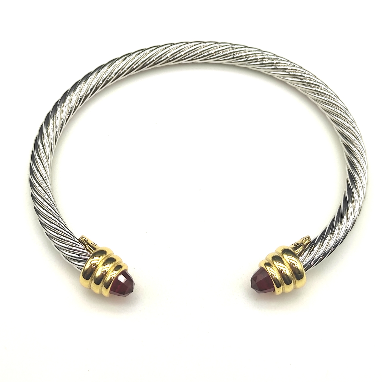 NO:108363,David Yurman 5MM gold-headed red diamond bracelet.. It is recommended to wear a hand circumference of 15-20cm, jewelry quality, bracelet19860909David Yurman 5MM金头红钻手镯..建议适合佩戴的手围15-20cm,饰品精品,bracelet,Jewelry