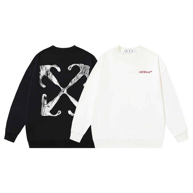 Off-White Top
 Clothing Sweatshirts Black Doodle White Printing Cotton