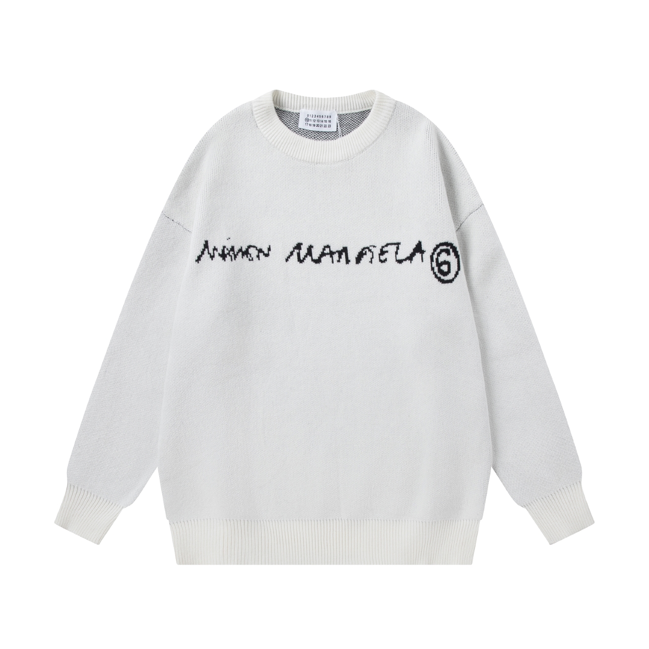 Maison Margiela MM66 Round Collar Sweater: Soft, Durable, Loose Fit, White, XS-L.