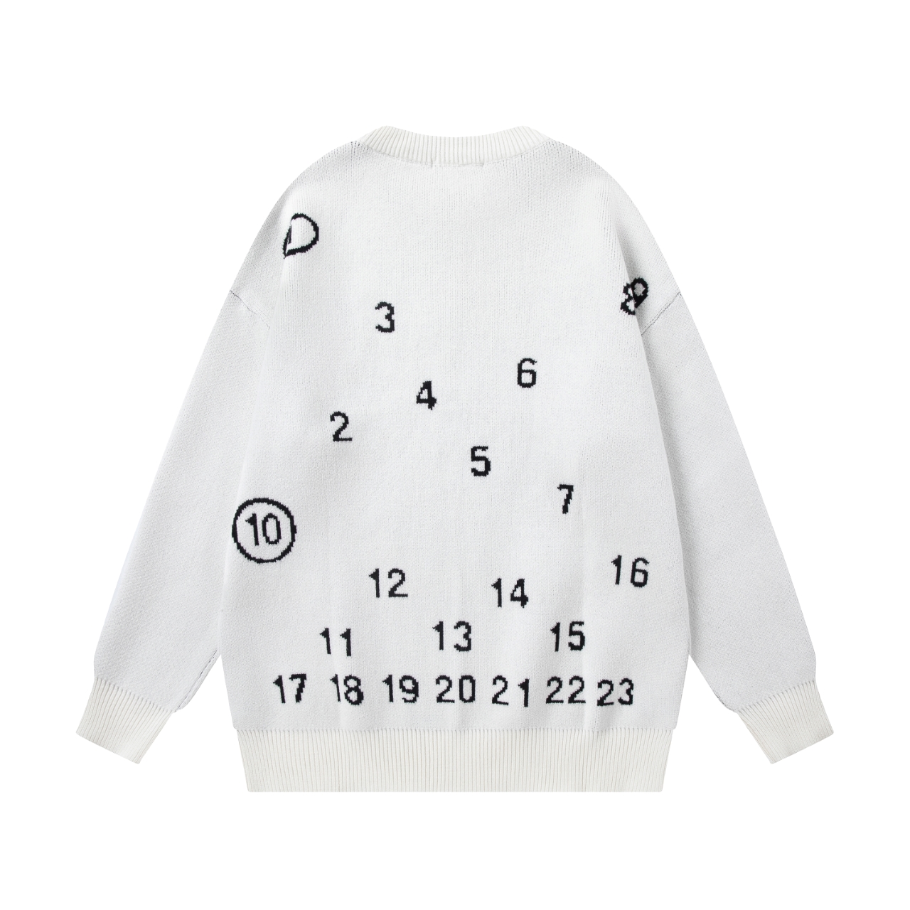 Maison Margiela MM66 Round Collar Sweater: Soft, Durable, Loose Fit, White, XS-L. - 图片 2