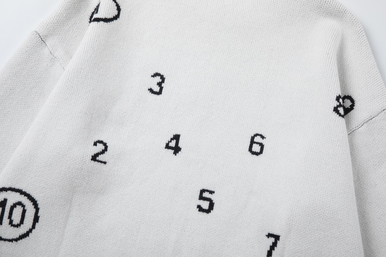 Maison Margiela MM66 Round Collar Sweater: Soft, Durable, Loose Fit, White, XS-L. - 图片 9