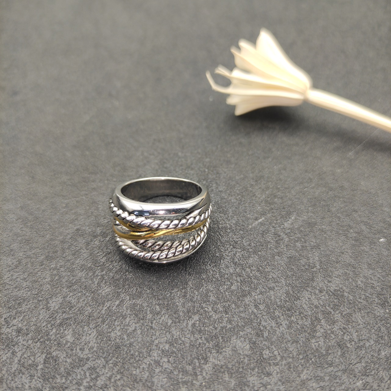 David Yurman Double Cylinder Crossing Ring Size 4, 6-9: $380 (DYJZ-058) - 图片 2