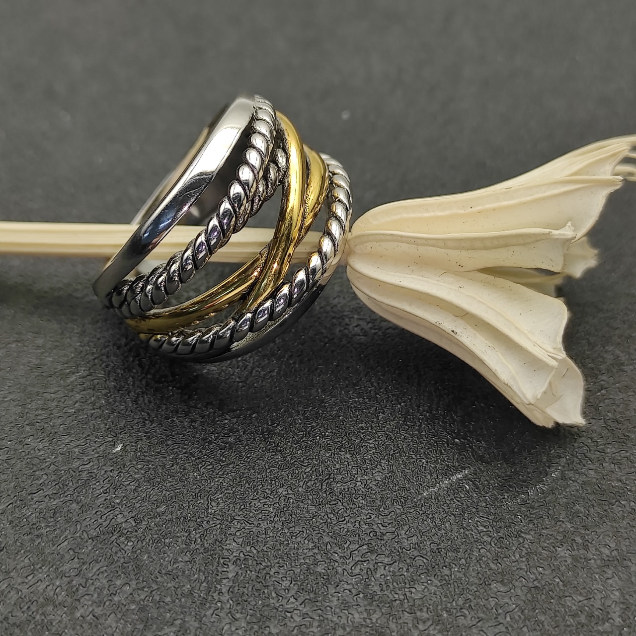 David Yurman Double Cylinder Crossing Ring Size 4, 6-9: $380 (DYJZ-058) - 图片 5