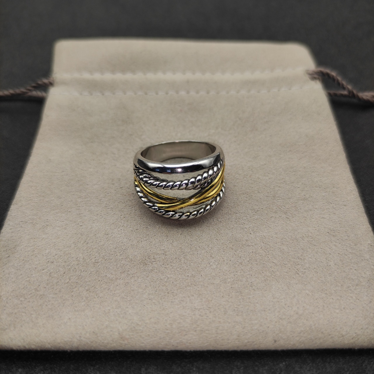 David Yurman Double Cylinder Crossing Ring Size 4, 6-9: $380 (DYJZ-058) - 图片 8