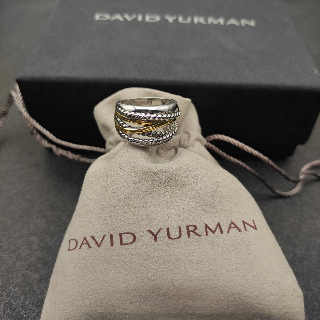 David Yurman Double Cylinder Crossing Ring Size 4, 6-9: $380 (DYJZ-058) - 图片 9
