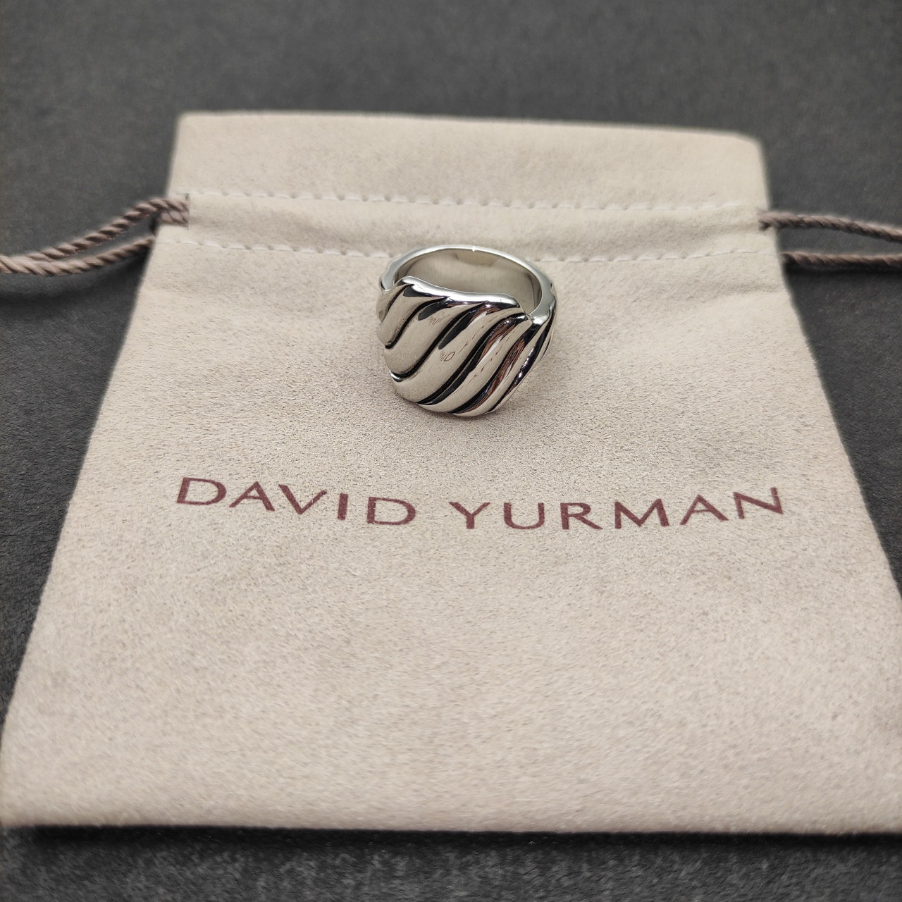 David Yurman 17mm Silver Wave Ring Size 6-9, Item No. DYJZ-059. - 图片 4