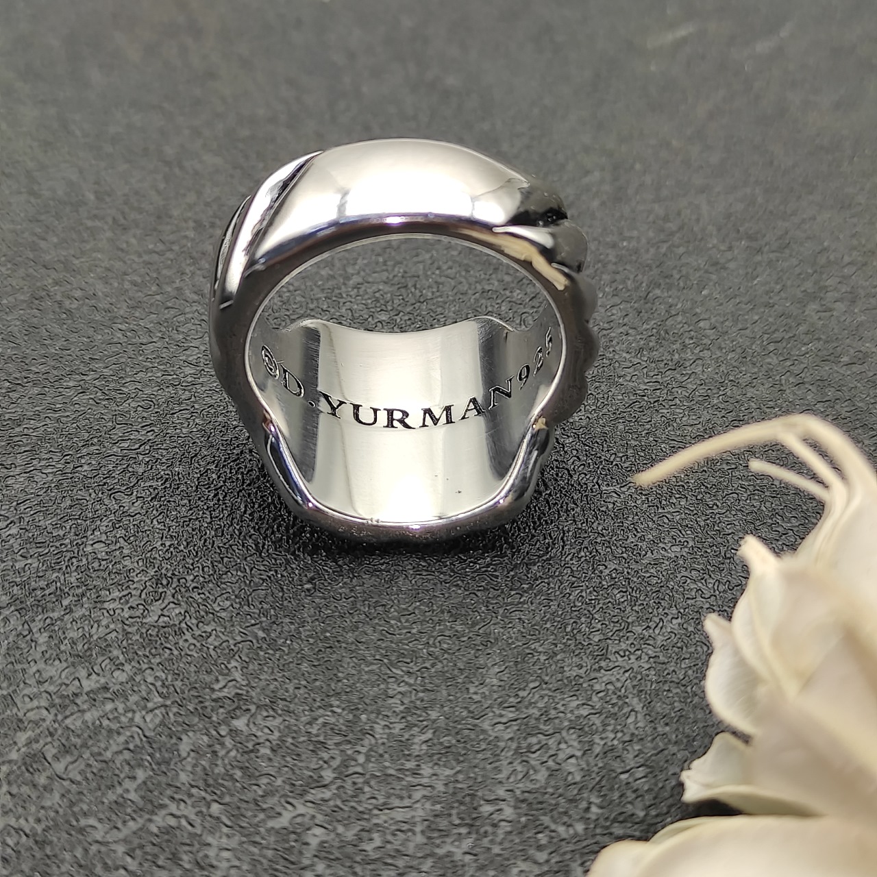 David Yurman 17mm Silver Wave Ring Size 6-9, Item No. DYJZ-059. - 图片 6