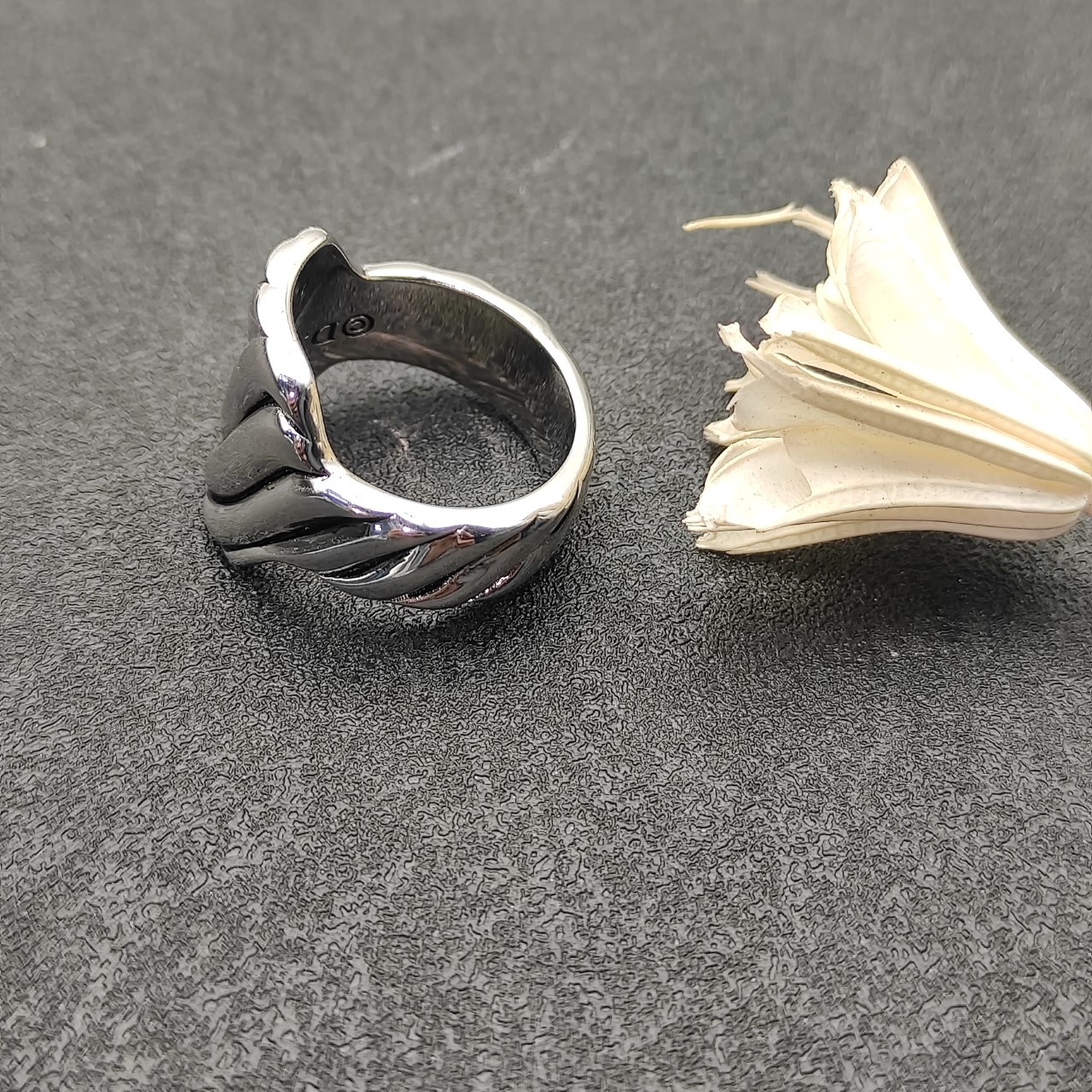 David Yurman 17mm Silver Wave Ring Size 6-9, Item No. DYJZ-059. - 图片 7