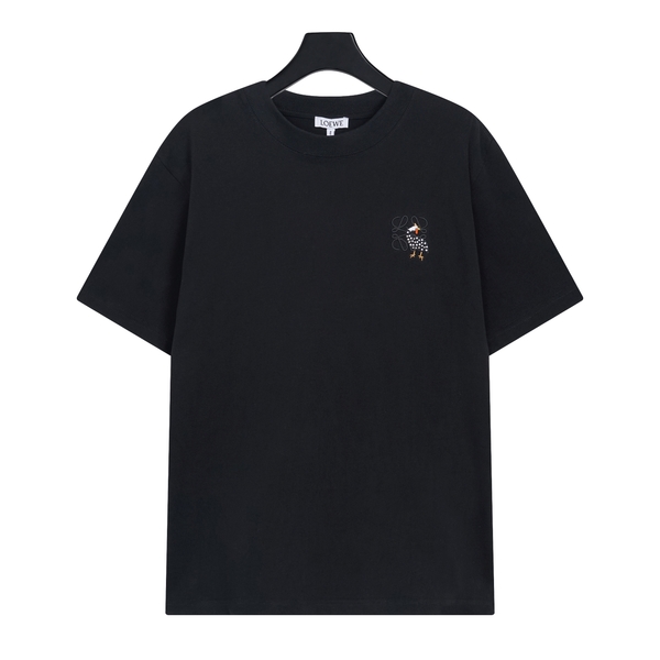 Loewe Clothing T-Shirt Black Embroidery Cotton