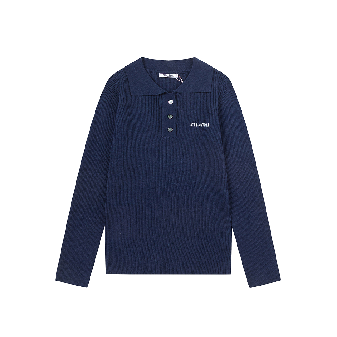 Miumiu’s New Letter Logo Embroidered Fragrance Knitwear with Quality and Style - 图片 1