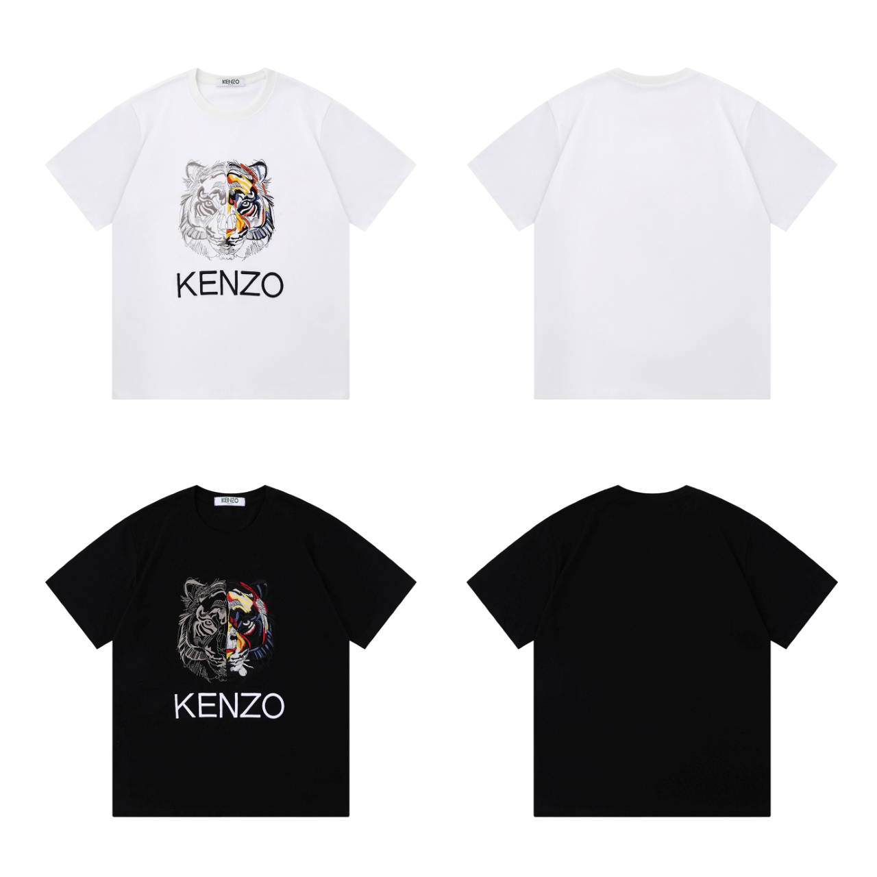 KENZO短袖T恤刺绣系列面料：eddbj克双纱纯棉颜色：黑色 白色