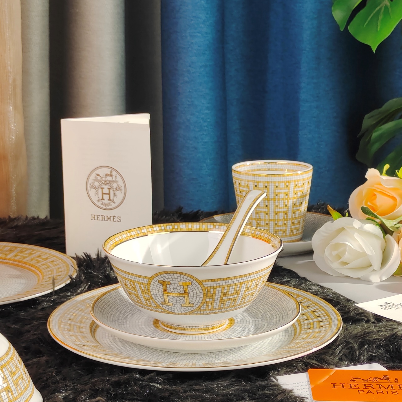 爱马仕 Hermès 典雅居所生活方式奢华家居家纺摆件 #D6FEB1DB 3