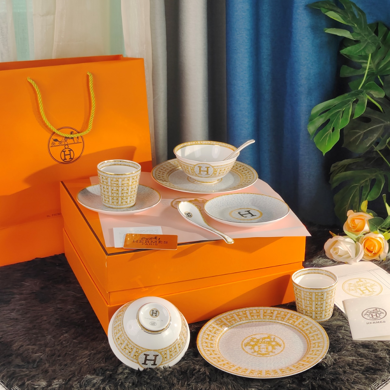 爱马仕 Hermès 典雅居所生活方式奢华家居家纺摆件 #D6FEB1DB 9