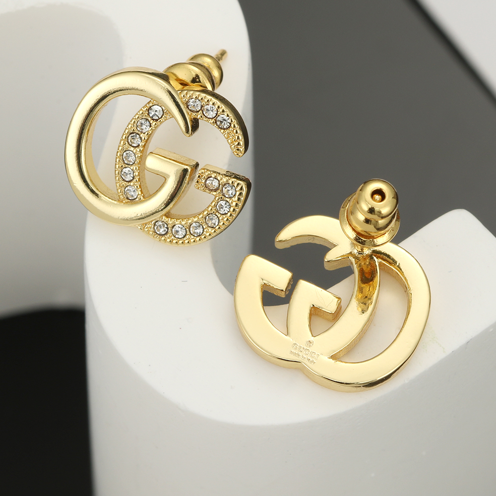 Gucci Two-Tone Crystal GG Earrings