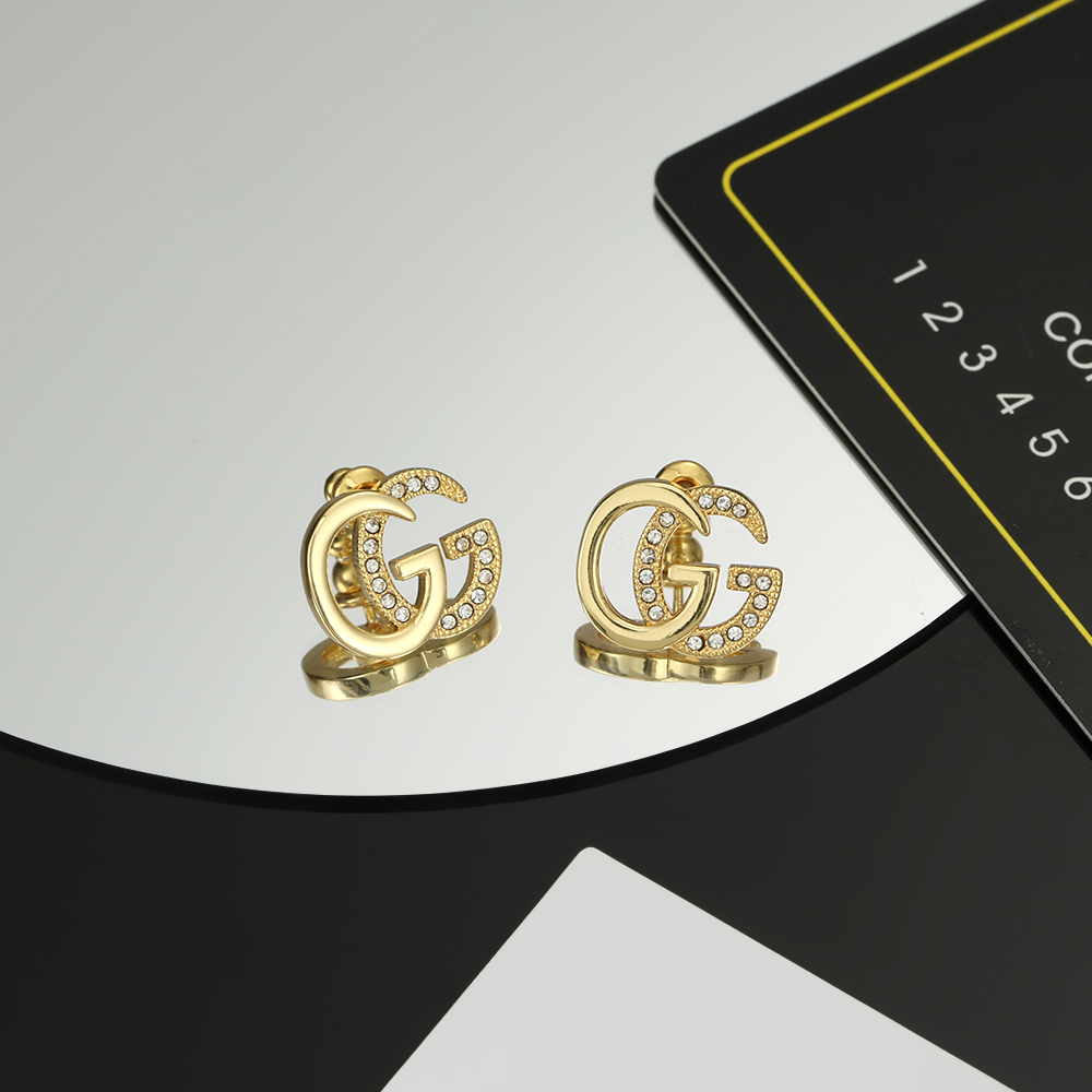Gucci Two-Tone Crystal GG Earrings