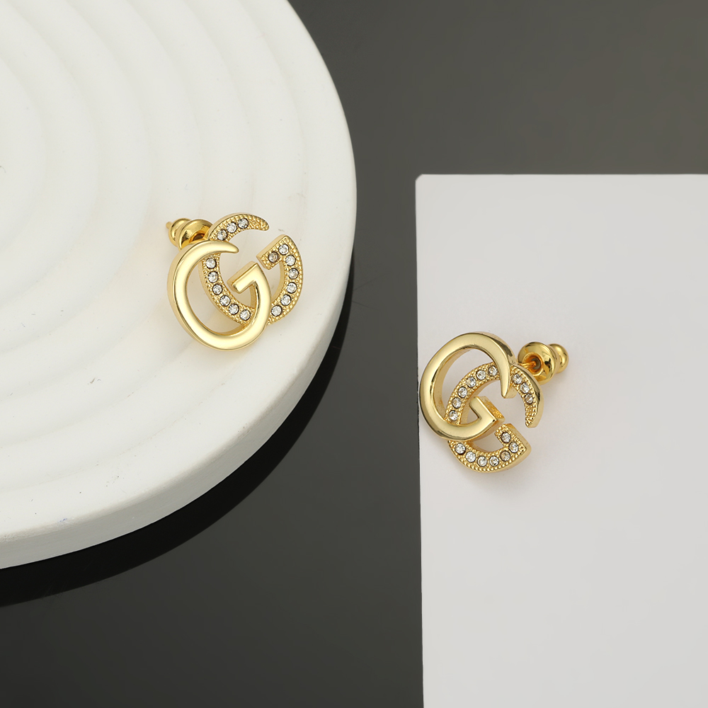 Gucci Two-Tone Crystal GG Earrings
