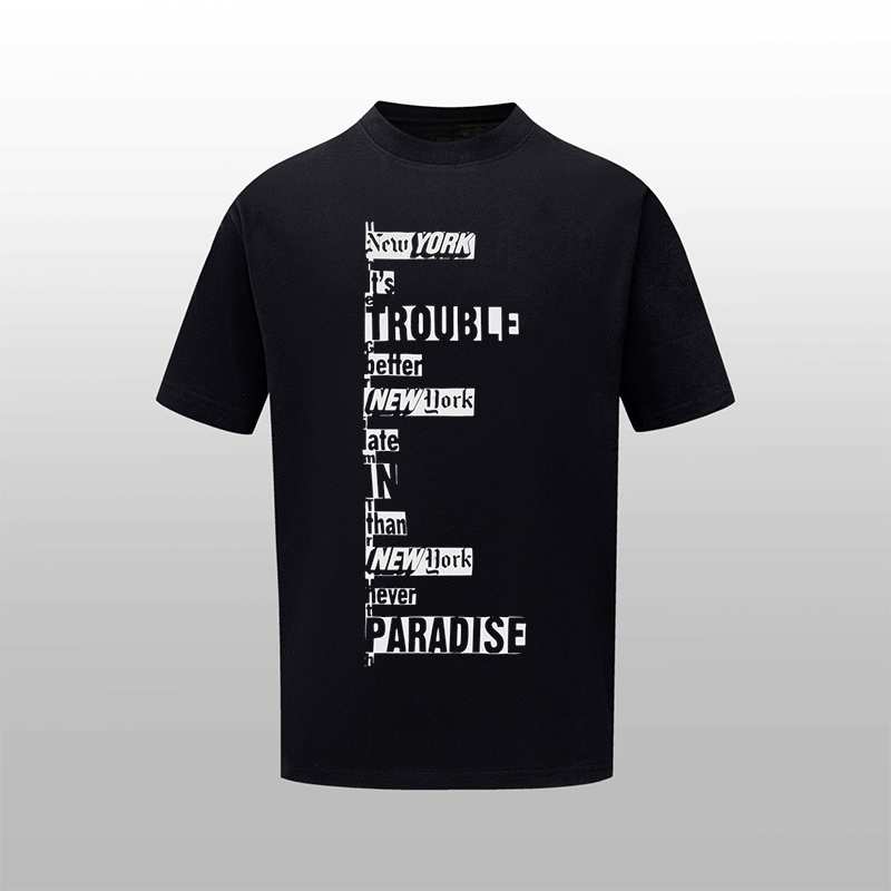 Camiseta de manga corta con cuello redondo y estampado clásico de CELINE 2024 primavera/verano, confeccionada…