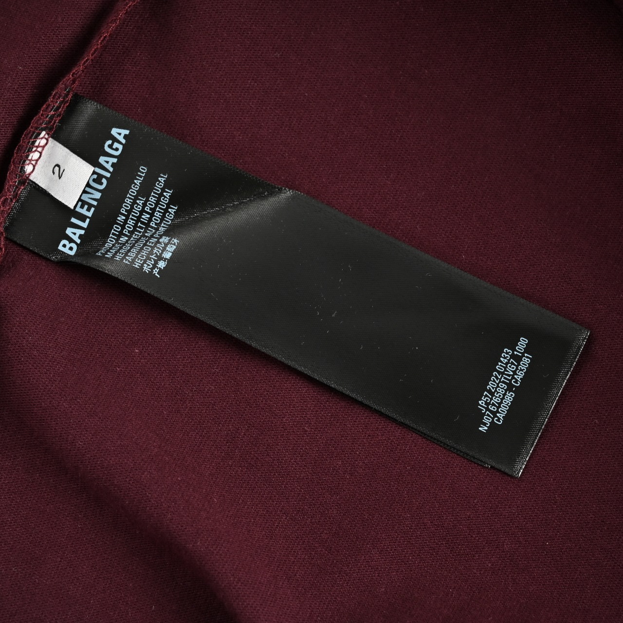 Balenciaga巴黎世家BLCG 24ss 枣红色胶带字母短袖T恤