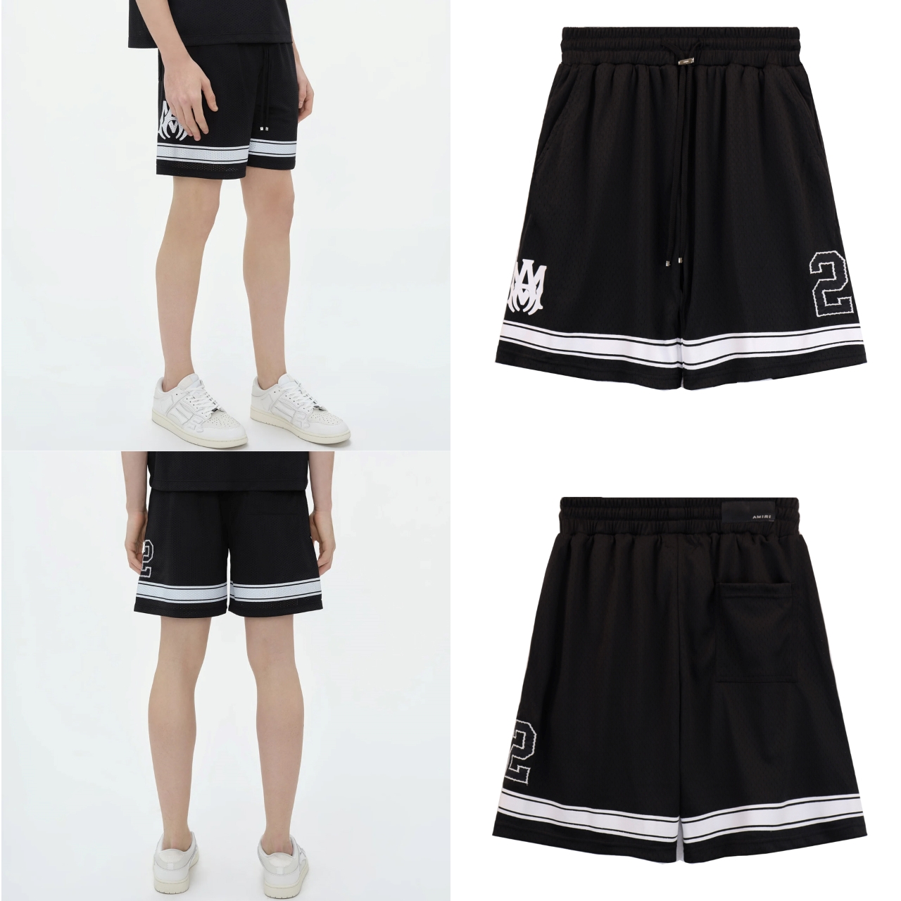 Amiri Net 22 Sports Shorts in Black, Fabric: 260g Web Cloth, Sizes S-XL