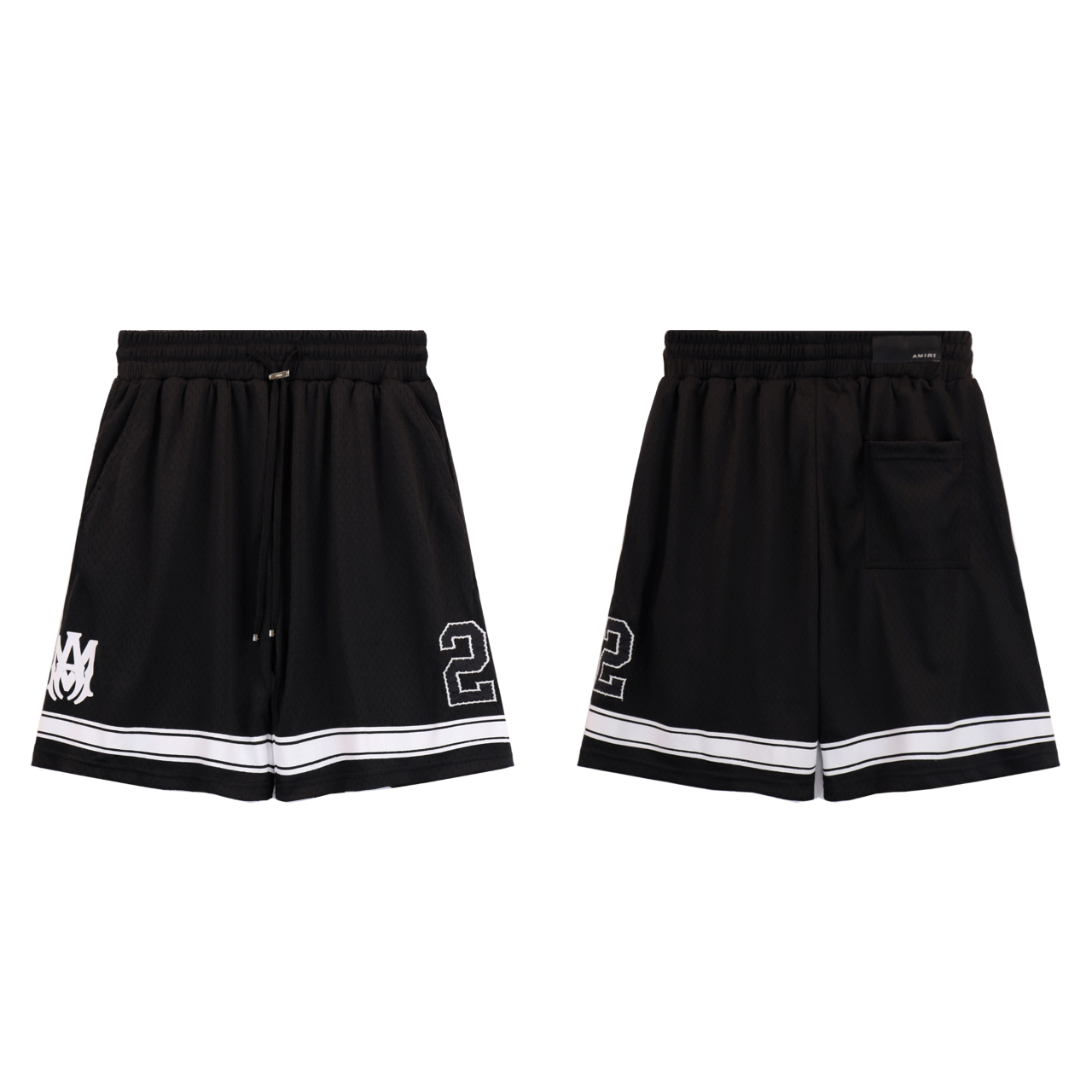 Amiri Net 22 Sports Shorts in Black, Fabric: 260g Web Cloth, Sizes S-XL - 图片 2