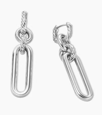 NO:555549,New. David Yurman silver four-ring earrings, size length 53.5mm, number DYEH-083, fine jewelry, earrings19860909上新.David Yurman 银色四环耳环 尺寸长度53.5mm编号DYEH-083,饰品精品,earrings,Jewelry