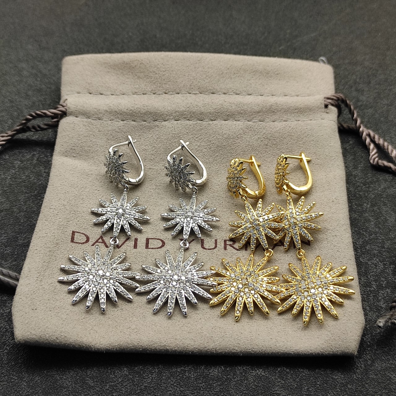 NO:107915,V-gold material is new. David Yurman Sunflower Triple Earrings Size and length 51mm, jewelry fine, earrings19860909V金材质上新.David Yurman 太阳花三重耳环 尺寸长度51mm,饰品精品,earrings,Jewelry