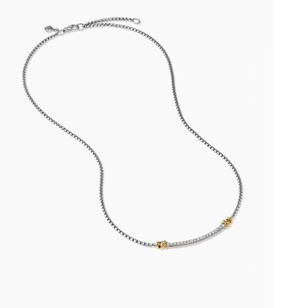 NO:109613,New David Yurman color-separated edged smile necklace. Chain is thick 2mm, length 45 5cm delay chain No. DYXL-113, jewelry quality, necklace19860909新款 David Yurman 分色包边微笑项链.链条粗2mm,长度45 5cm延迟链  编号DYXL-113,饰品精品,necklace,Jewelry