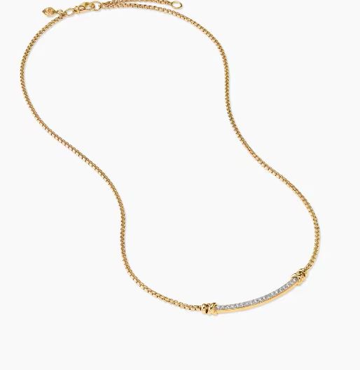 NO:109616,New David Yurman Gold Edge Smile Necklace. Chain is 2mm thick, length 45 5cm delay chain No. DYXL-114, jewelry quality, necklace19860909新款 David Yurman 金色包边微笑项链.链条粗2mm,长度45 5cm延迟链  编号DYXL-114,饰品精品,necklace,Jewelry