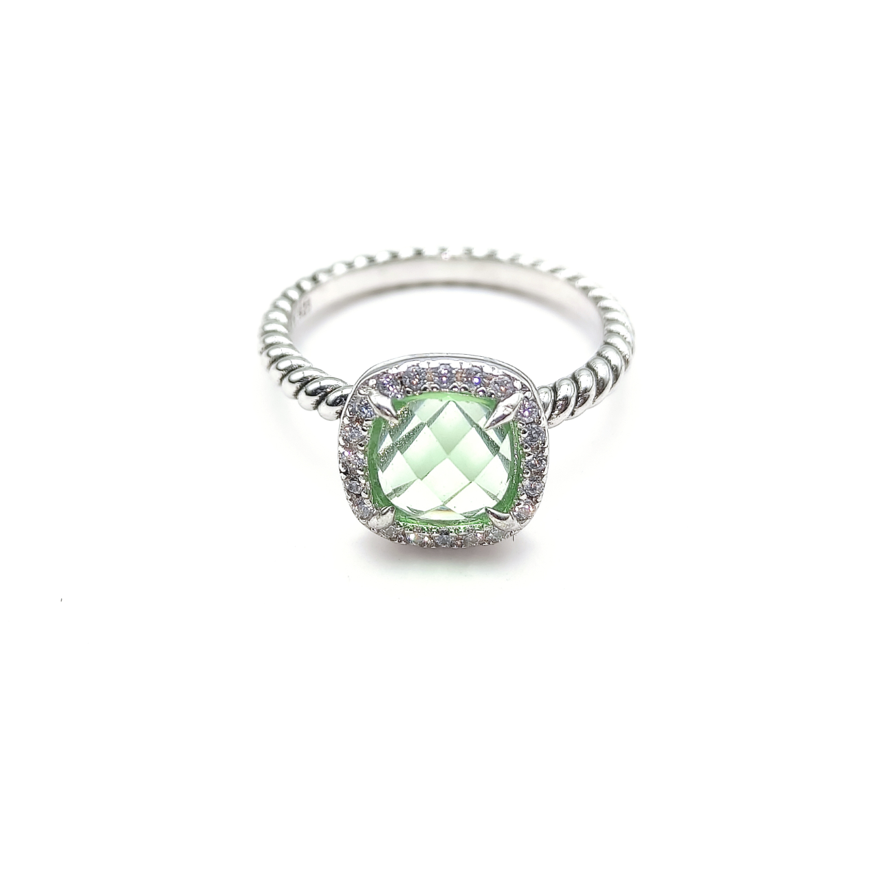 David Yurman Quadrilateral Green Diamond Ring, Size 6-9, DYJZ-077 - 图片 6
