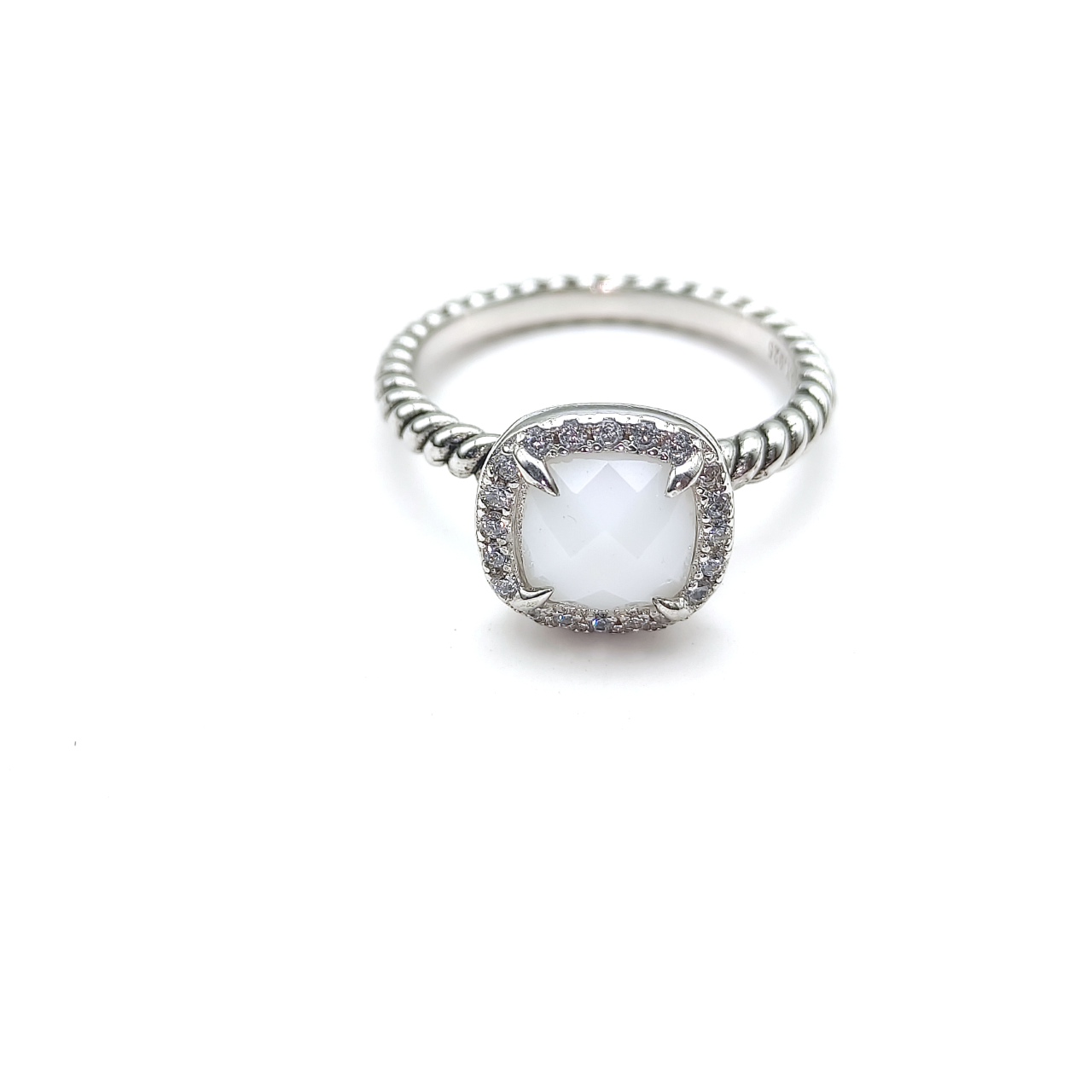 219 💰David Yuurman Four-clawed Ring, White Manau No. DYJZ-078 - 图片 6