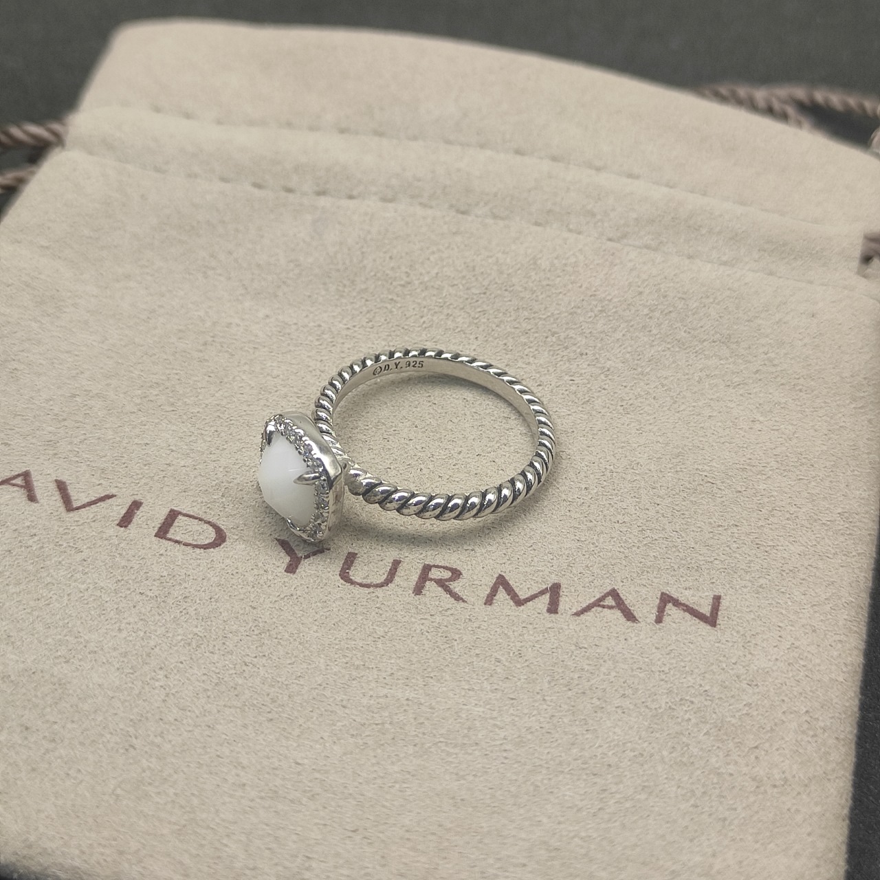 219 💰David Yuurman Four-clawed Ring, White Manau No. DYJZ-078 - 图片 7