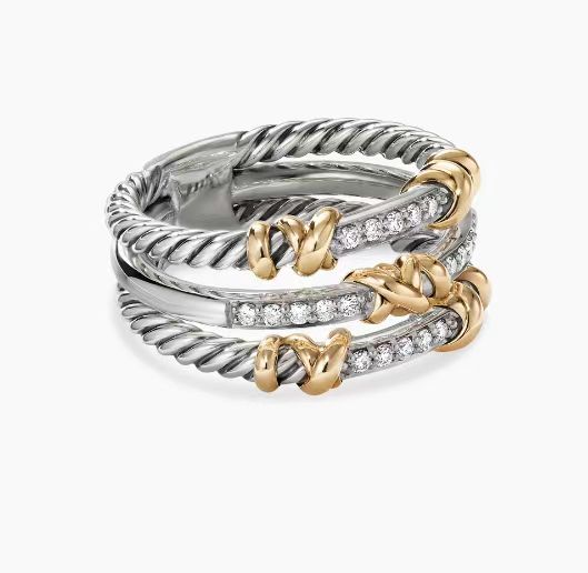 219 💰David Jurman, three rows of diamond ring, size: beauties, 6-7-8-9, four. No. DYJZ-081