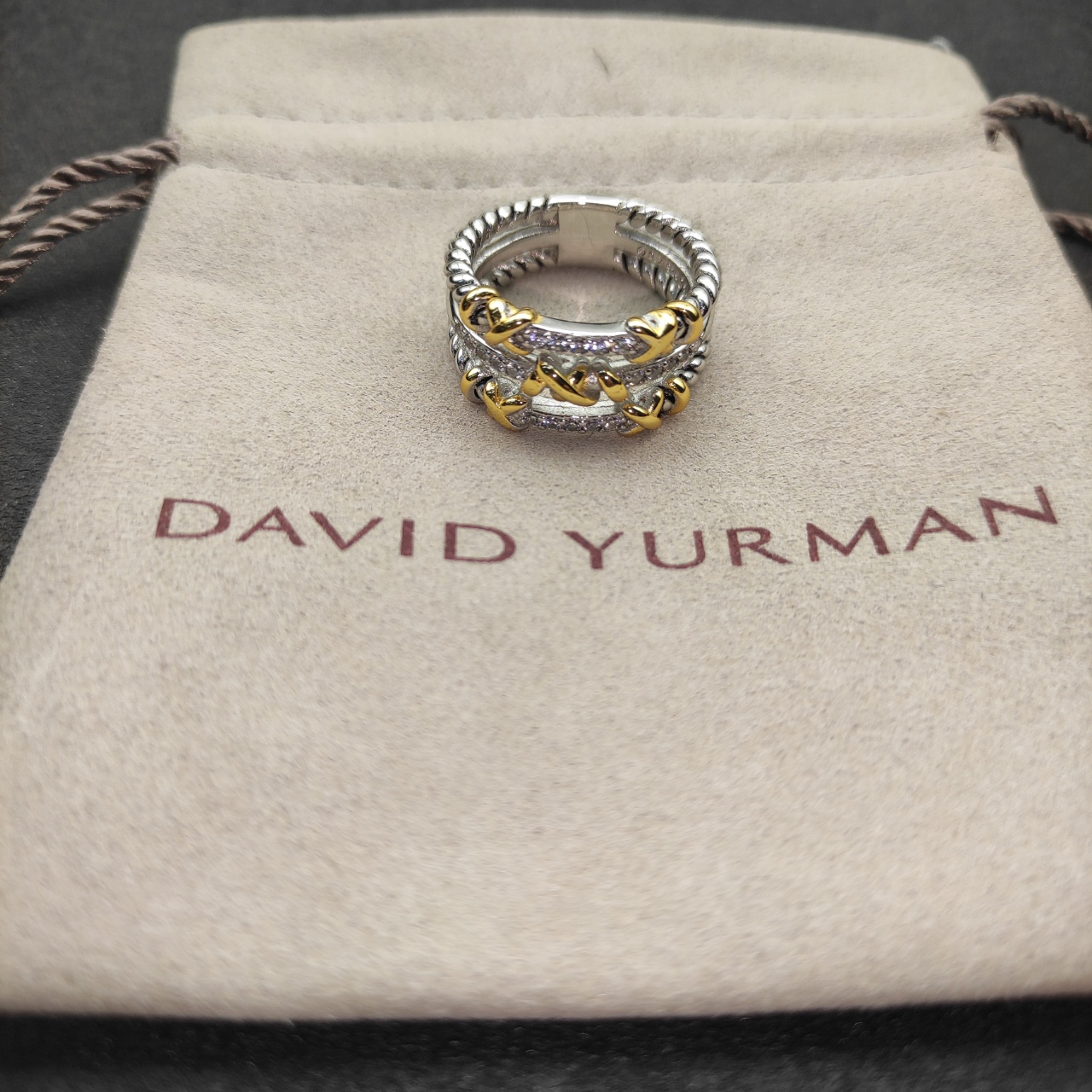 219 💰David Jurman, three rows of diamond ring, size: beauties, 6-7-8-9, four. No. DYJZ-081 - 图片 2