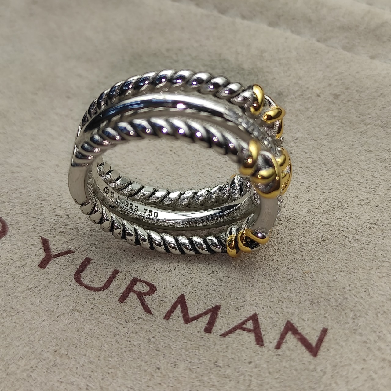 219 💰David Jurman, three rows of diamond ring, size: beauties, 6-7-8-9, four. No. DYJZ-081 - 图片 4