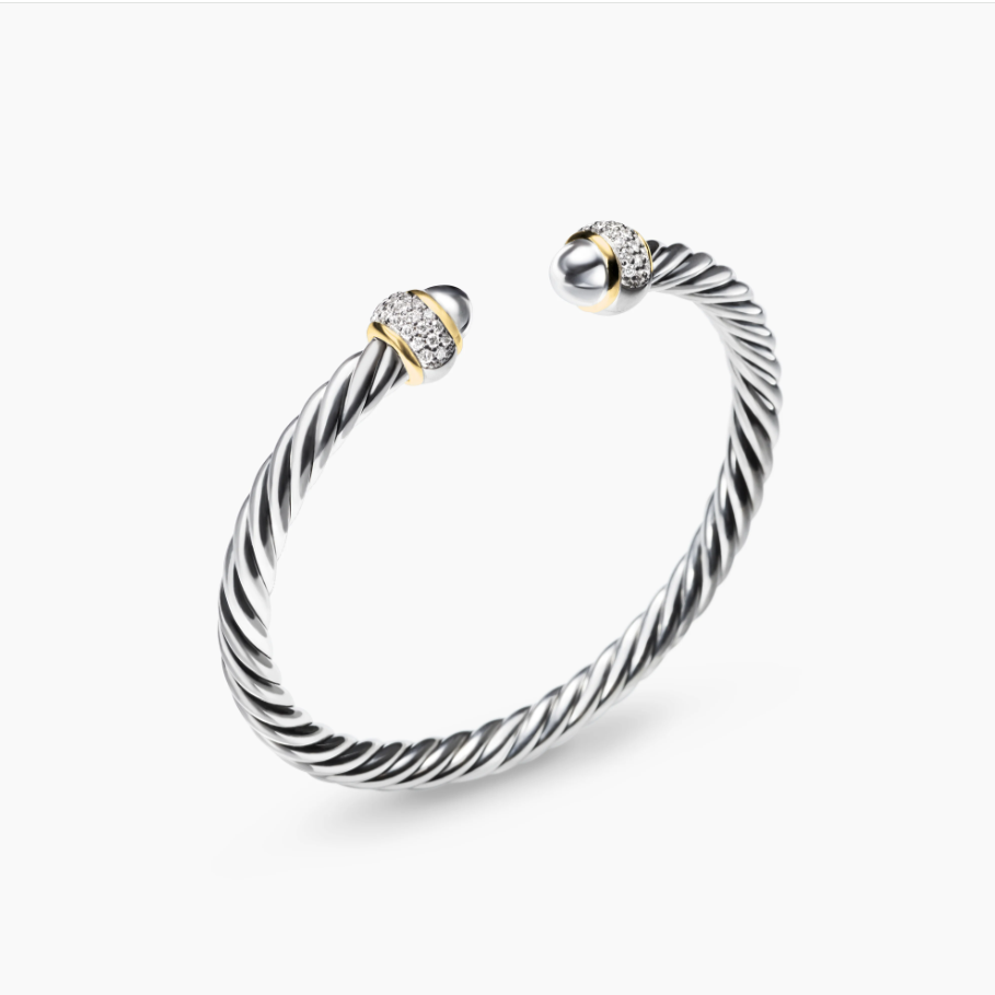 NO:108369,New David Yurman 5mm color-separated full diamond round head bracelet. It is recommended to wear a hand circumference of 16-20cm, jewelry quality, bracelet19860909上新 David Yurman 5mm分色满钻圆头手镯.建议适合佩戴的手围16-20cm,饰品精品,bracelet,Jewelry