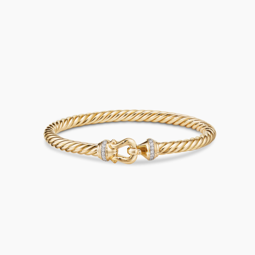 NO:109413,New David Yurman 5mm gold diamond hook head bracelet. It is recommended to wear a hand circumference of 16-20cm. Number DYSZ-209, jewelry quality, bracelet19860909上新 David Yurman 5mm金色带钻钩头手镯.建议适合佩戴的手围16-20cm 编号DYSZ-209,饰品精品,bracelet,Jewelry
