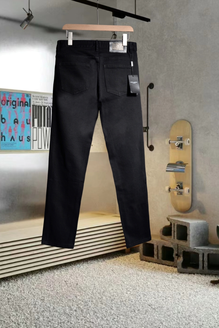 2024 Latest YSL St. Roland Hot-Drilled Craft Jeans: Comfortable, Elastic, Imported Fabric - 图片 2