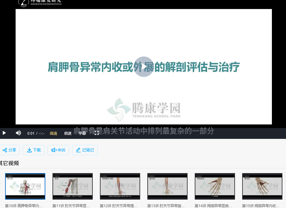 【中医上新】06.腾康学园异常姿势的解剖评估与治疗系列课程35讲
