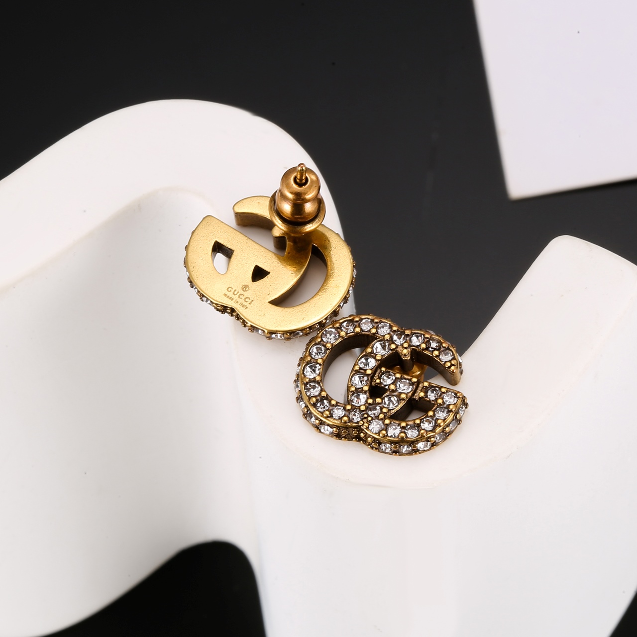 Gucci Crystal GG Stud Earrings