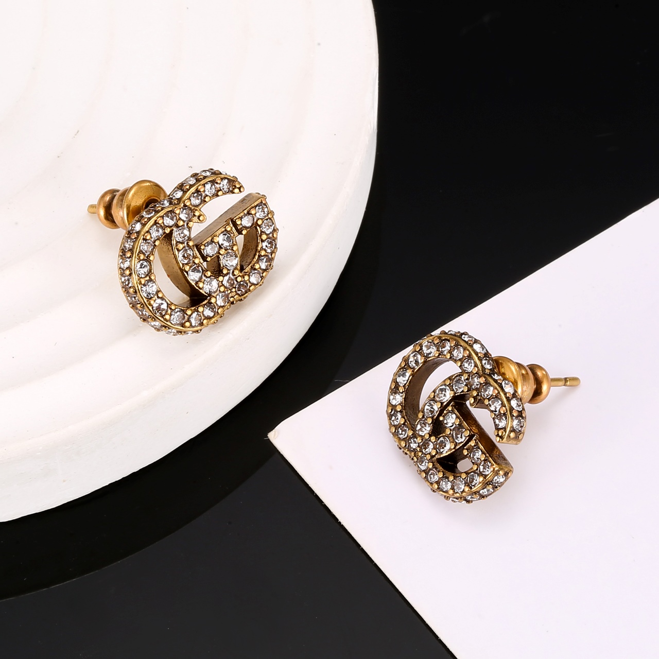 Gucci Crystal GG Stud Earrings