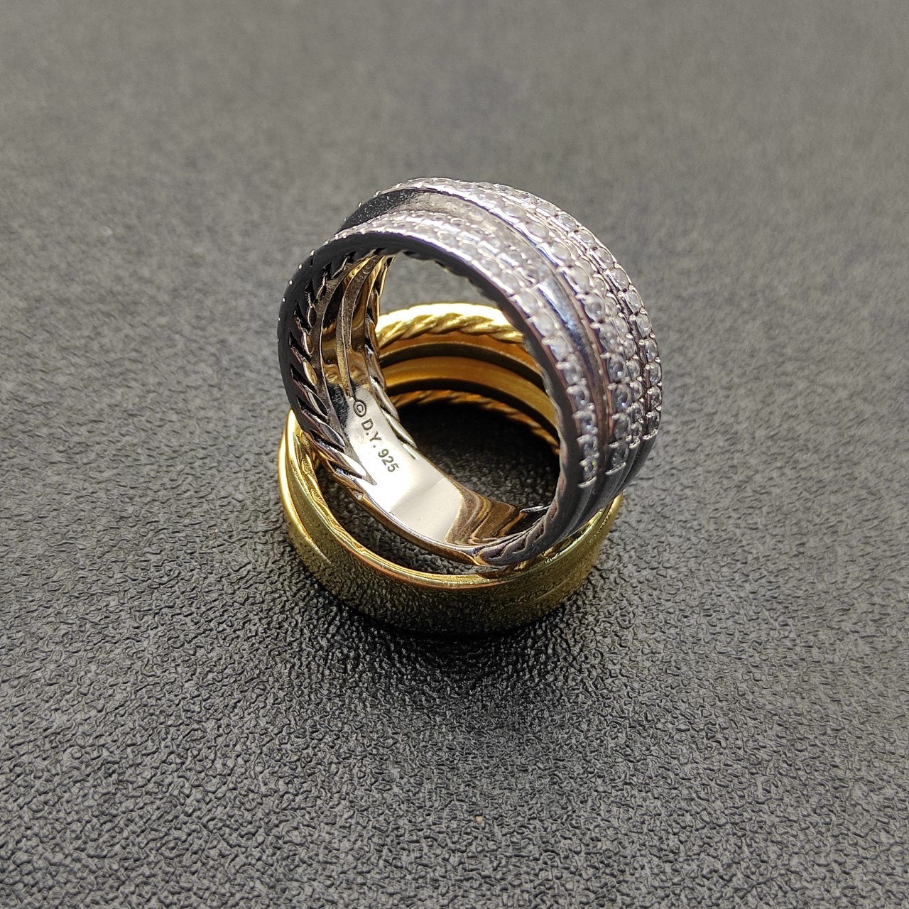 David Jurman’s New Drill Ring Collection with Silver and Gold, Sizes 6-9, Model No. DYJZ-083-084 - 图片 2