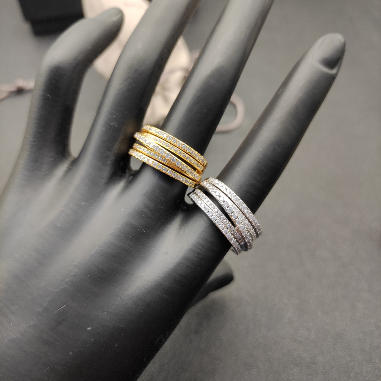 David Jurman’s New Drill Ring Collection with Silver and Gold, Sizes 6-9, Model No. DYJZ-083-084 - 图片 3