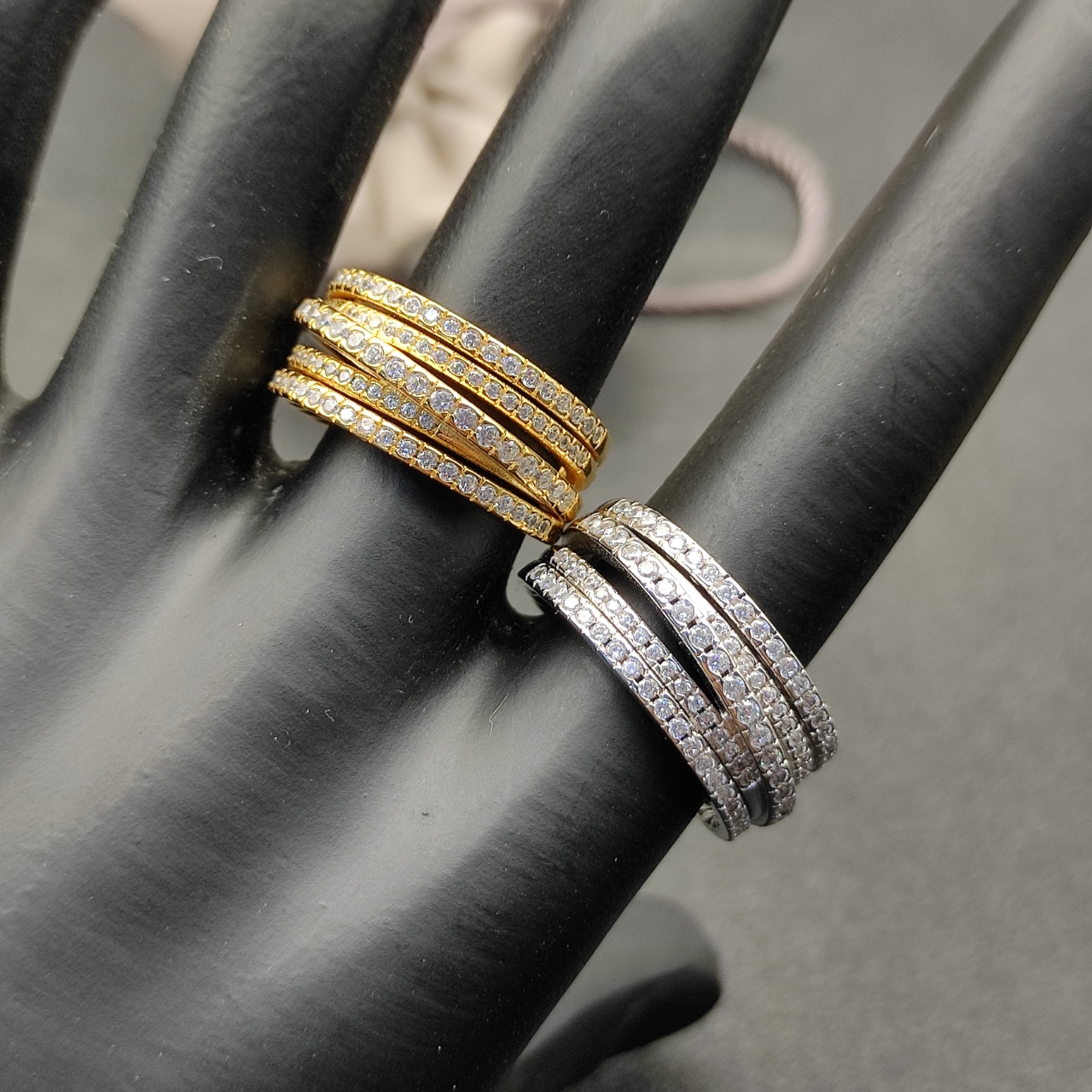 David Jurman’s New Drill Ring Collection with Silver and Gold, Sizes 6-9, Model No. DYJZ-083-084 - 图片 4