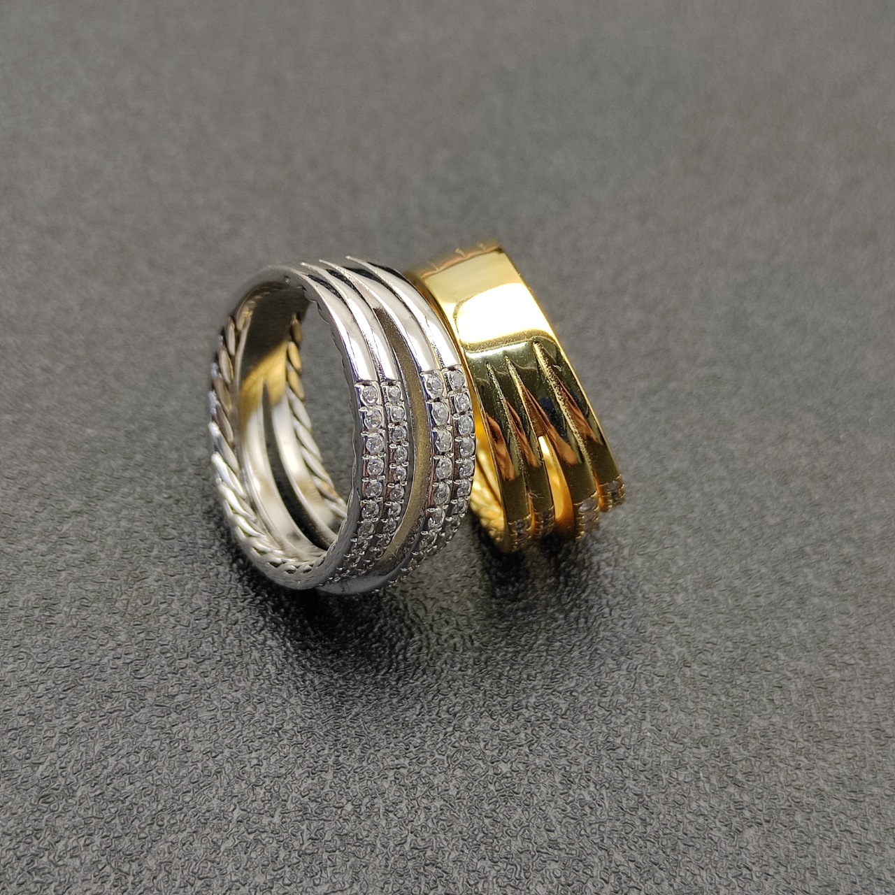 David Jurman’s New Drill Ring Collection with Silver and Gold, Sizes 6-9, Model No. DYJZ-083-084 - 图片 7