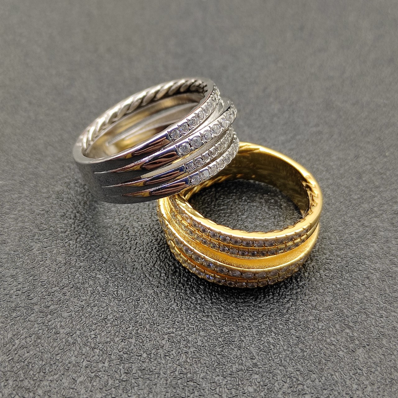 David Jurman’s New Drill Ring Collection with Silver and Gold, Sizes 6-9, Model No. DYJZ-083-084 - 图片 9