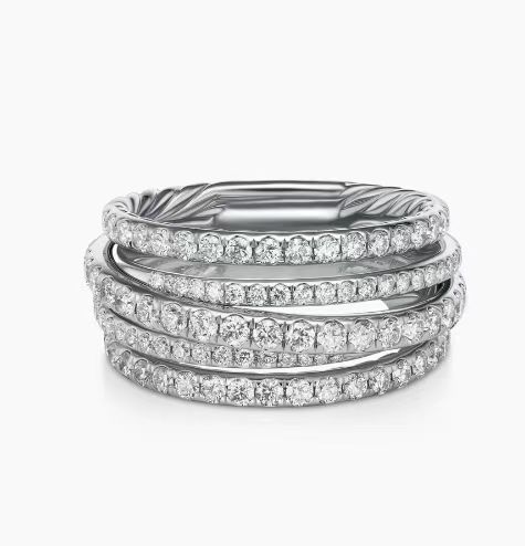 David Yurman Silver Drill Rings Collection: Sizes 6-9, Style No. DYJZ-083