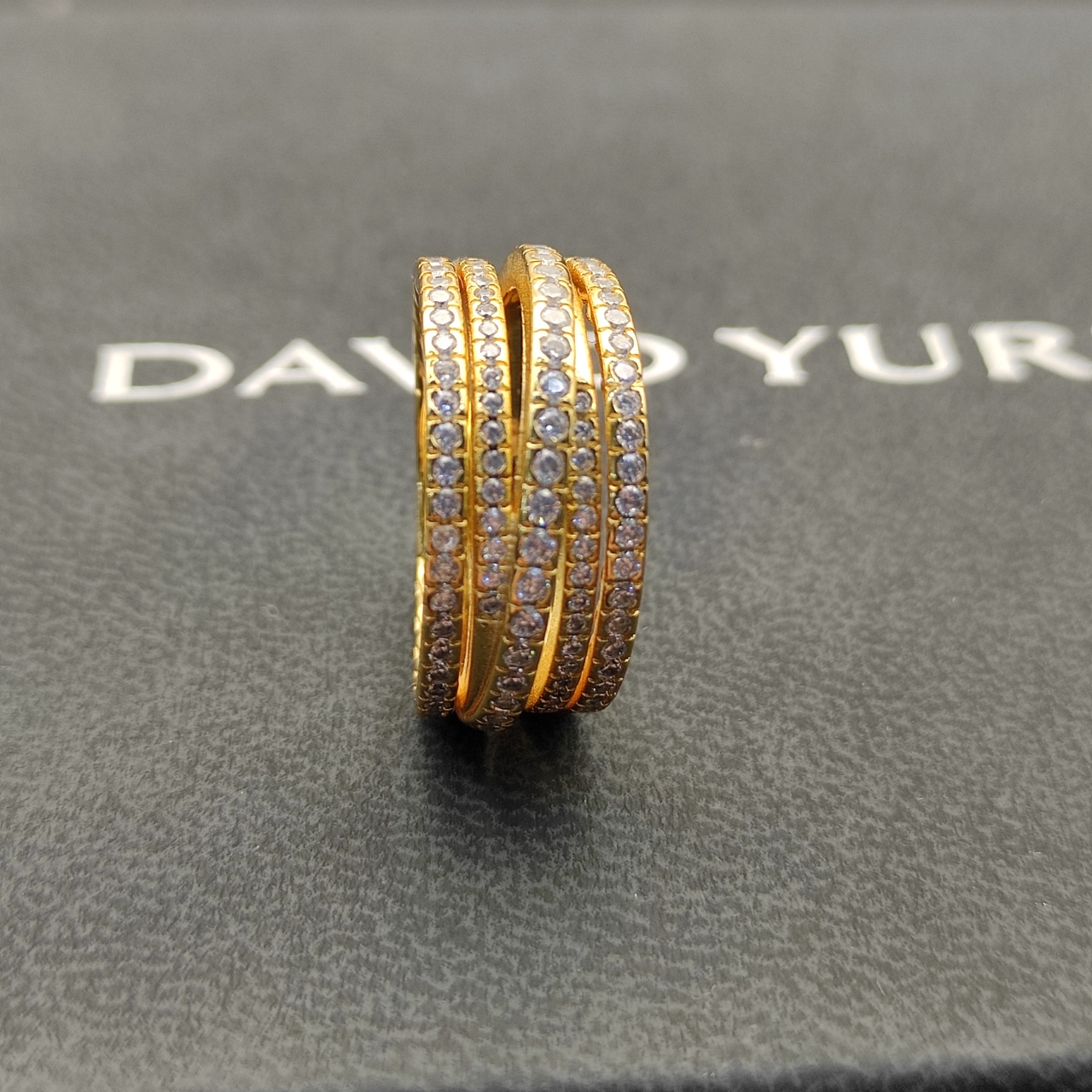 219 on new. David Yuriman, full of drill rings, gold. Size: United States, 6-7-8-9, four - 图片 7