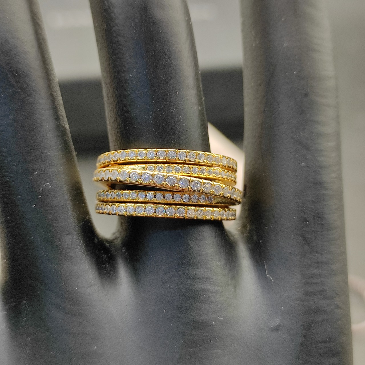 219 on new. David Yuriman, full of drill rings, gold. Size: United States, 6-7-8-9, four - 图片 8