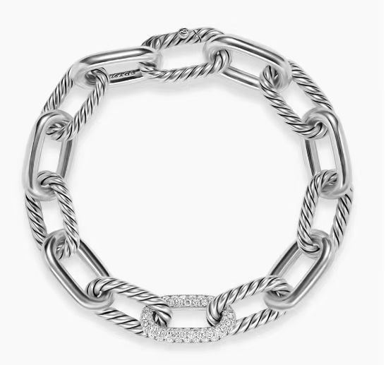 NO:108914,V gold David Yurman Madison chain multi-silver single diamond bracelet size 21cm, jewelry quality, bracelet19860909V金David Yurman 麦迪逊链式多银色单钻手链 尺寸21cm,饰品精品,bracelet,Jewelry