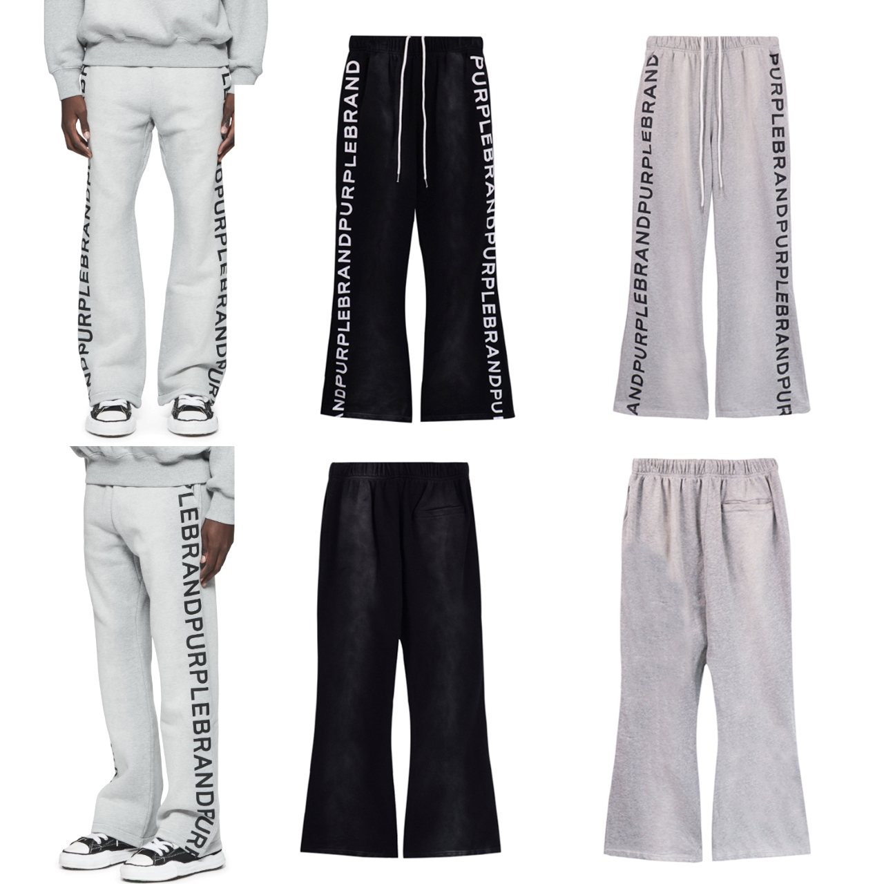 Purple Brand Loose Rope Waist Fur Fabric in Black Almond, Sizes S-XL (Section BR 8190) - 图片 1